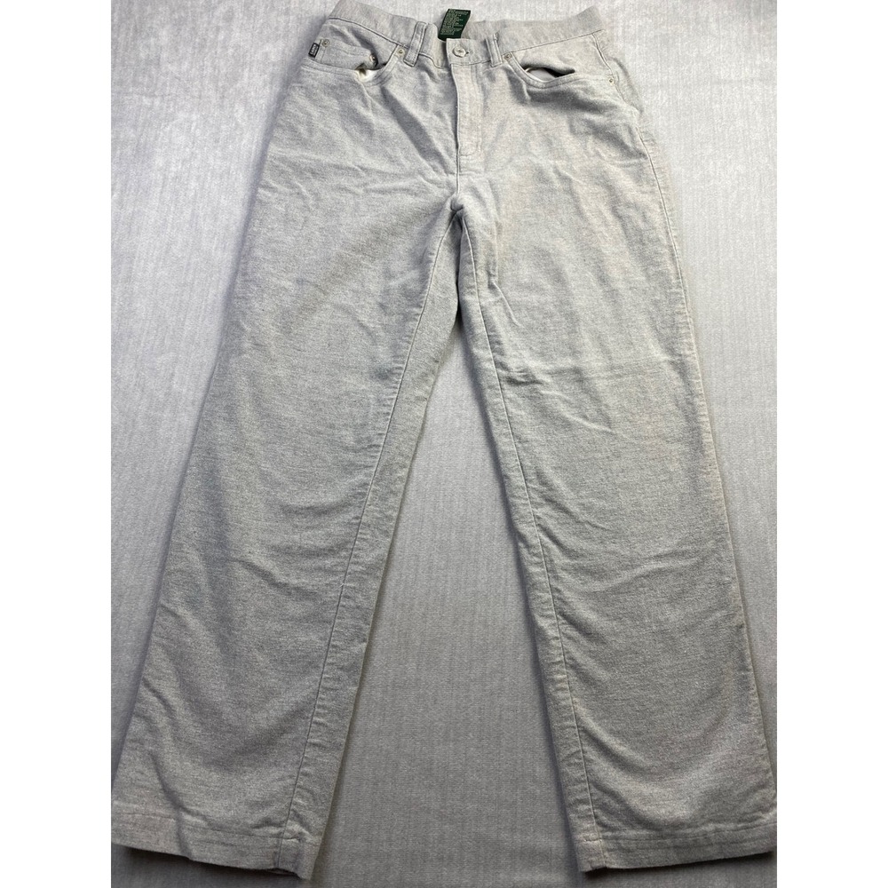 Lauren Jeans Co Ralph Lauren Grey Cotton‎ Lycra Straight Leg Pants Petite 10P